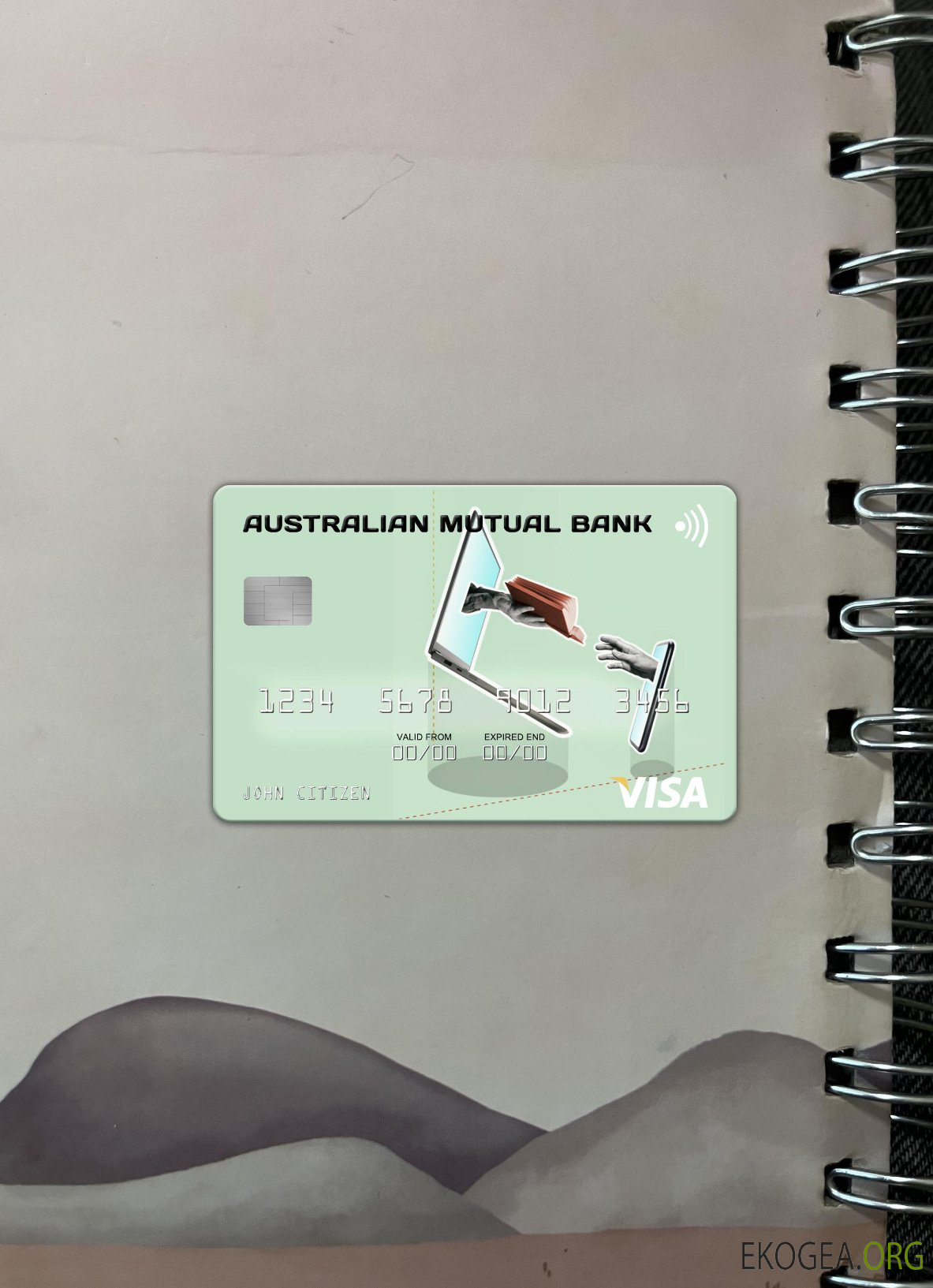 Australie Australian Mutual Bank carte visa photolook , avant